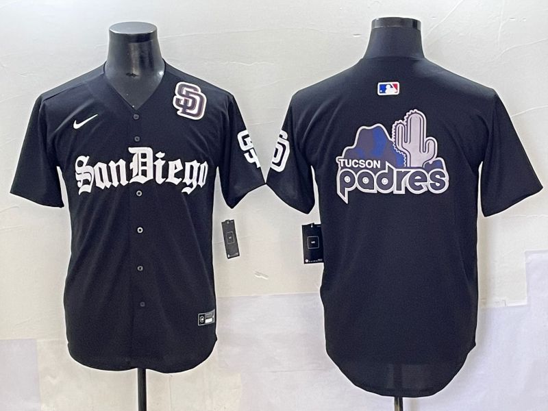 Men 2025 San Diego Padres Blank Black Five generations Joint Name Nike MLB Jersey style 13->san diego padres->MLB Jersey
